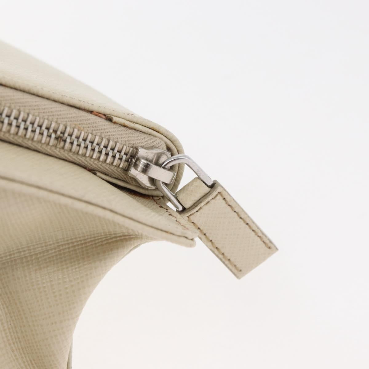 Prada Convertible Travel Saffiano Leather Beige Leather Briefcase Bag (Pre-Owned)
