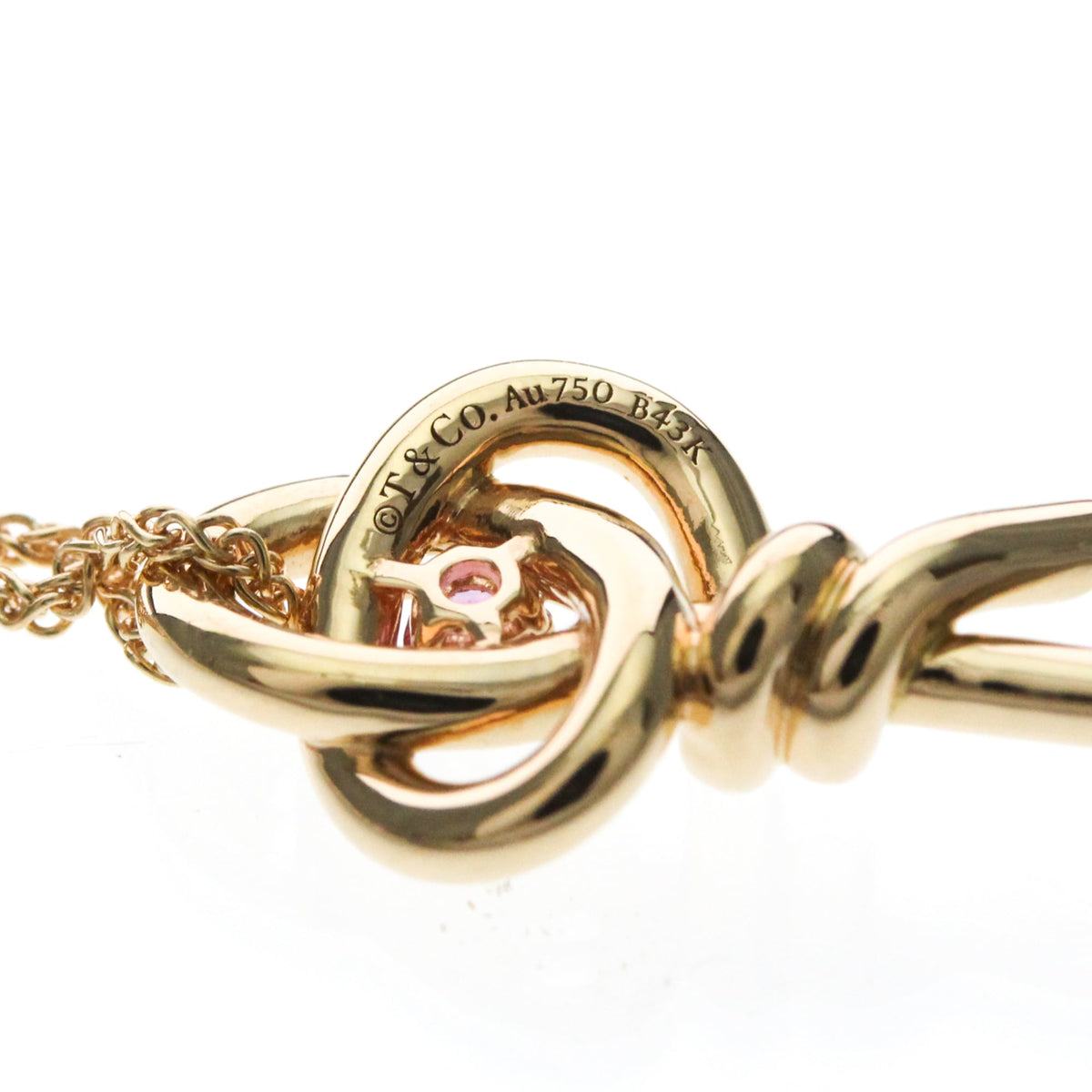 Tiffany & Co. Knot Key Pendant 18K Rose Gold Gold Pink_Gold Necklace Jewelry (Pre-Owned)