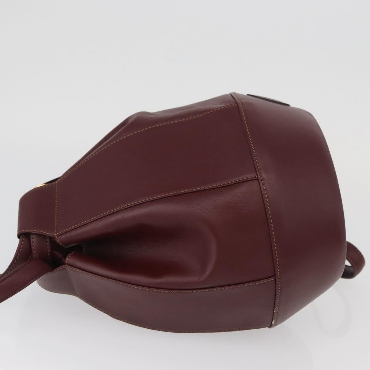 Cartier Must De Cartier Leather Burgundy Leather Shoulder Bag Bag (Pre-Owned)