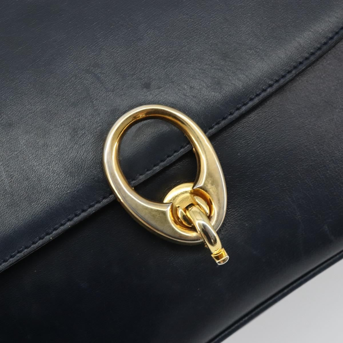 Celine Flap Shoulder Leather Navy Leather Shoulder Bag Bag (Pre-Owned)