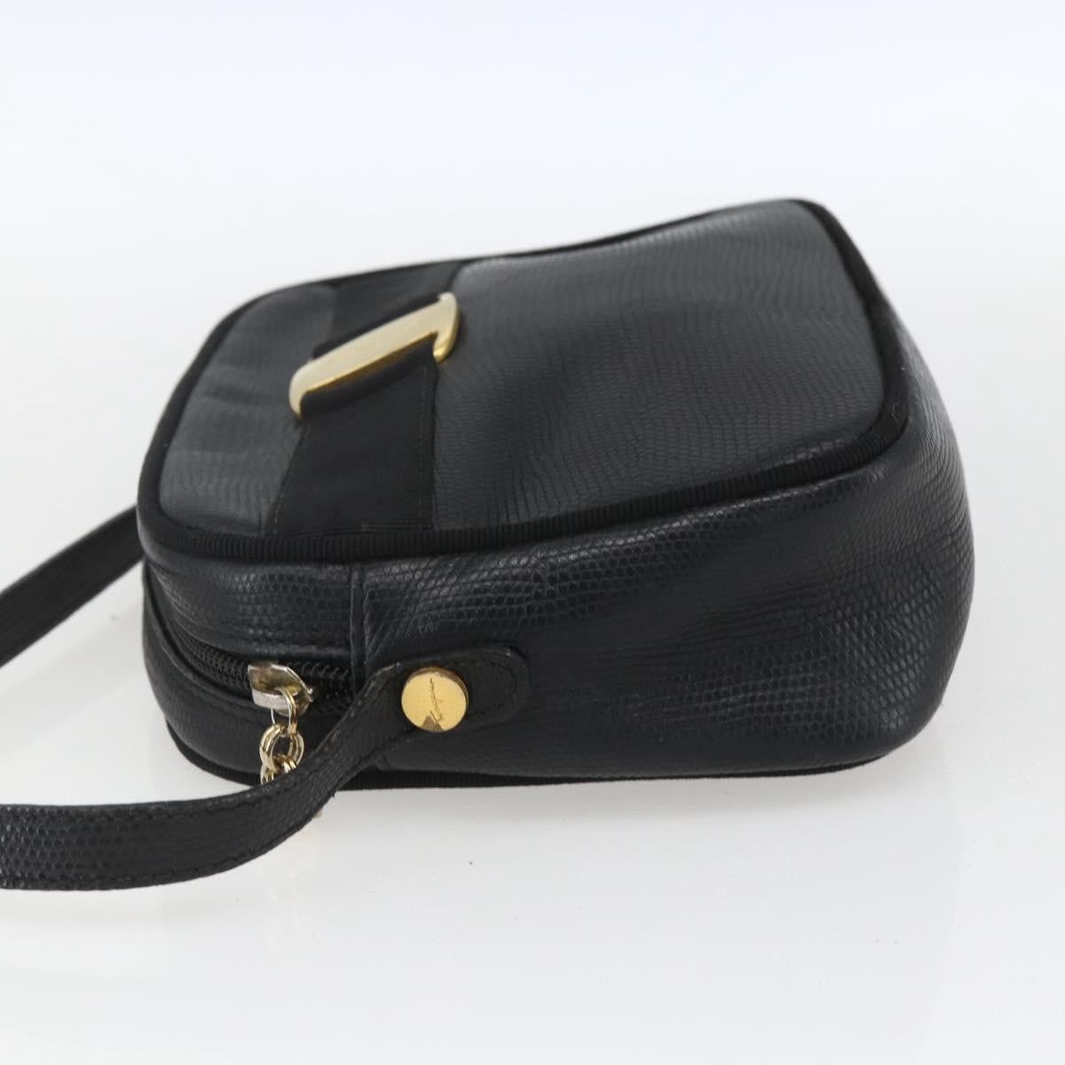 Salvatore Ferragamo Vala Leather Black Leather Shoulder Bag Bag (Pre-Owned)