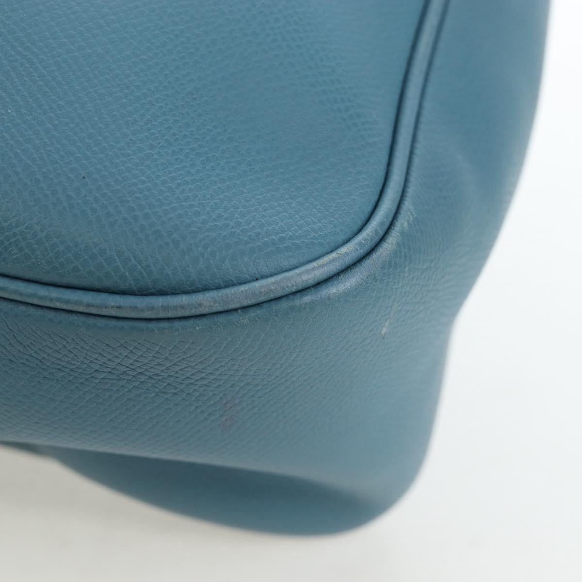 Hermes Trim Clemence Blue Leather Shoulder Bag Bag (Pre-Owned)