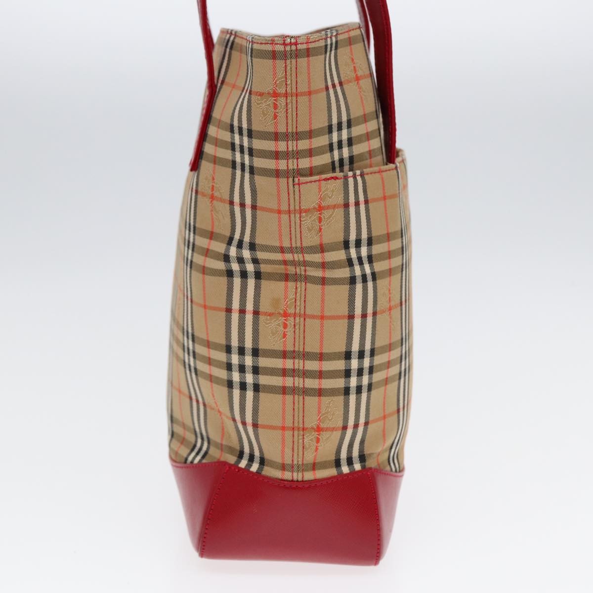 Burberry Nova Check Tote Canvas And Leather Beige Canvas Tote Bag Bag (Pre-Owned)