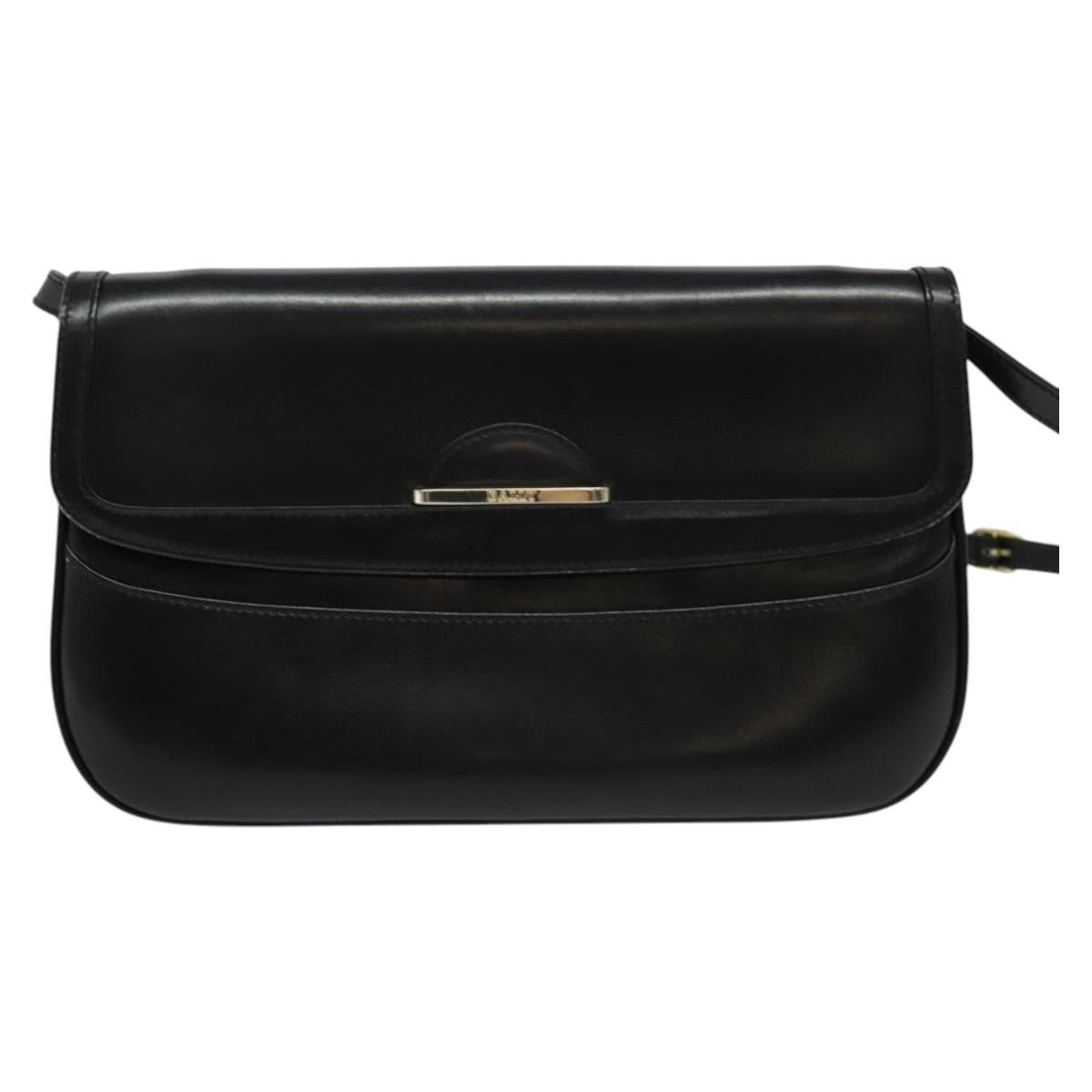 Bally Vintage Leather Black Leather Shoulder Bag Bag (Pre-Owned)