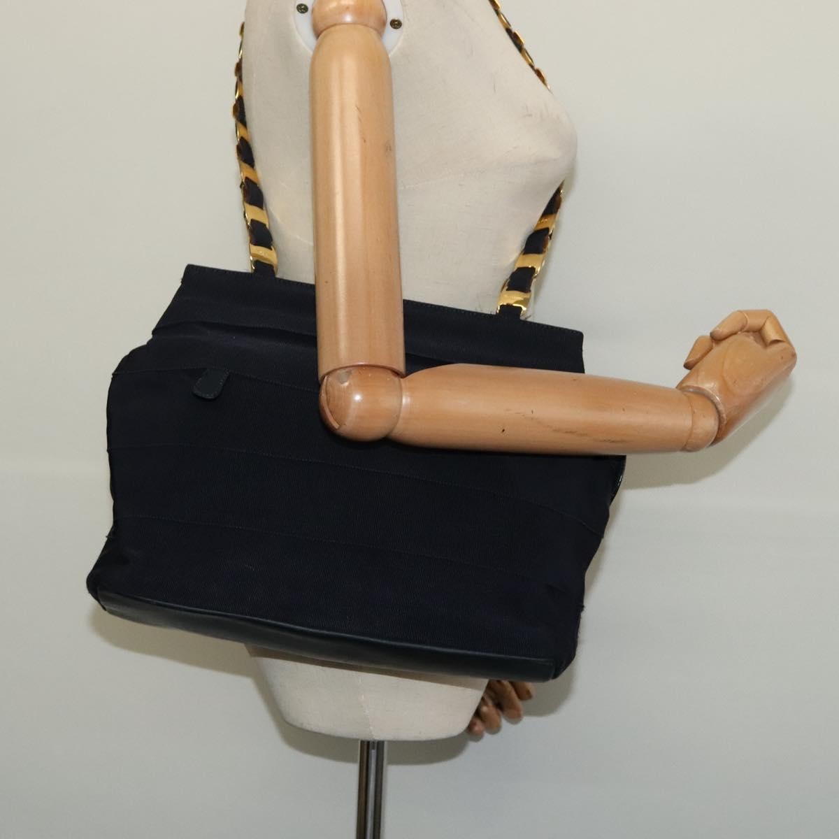 Salvatore Ferragamo Vala Canvas Navy Canvas Shoulder Bag Bag (Pre-Owned)