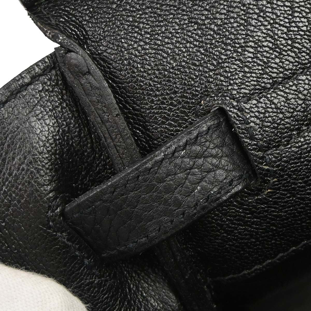 Hermes Birkin Taurillon Clemence Black Leather Handbag (Pre-Owned)