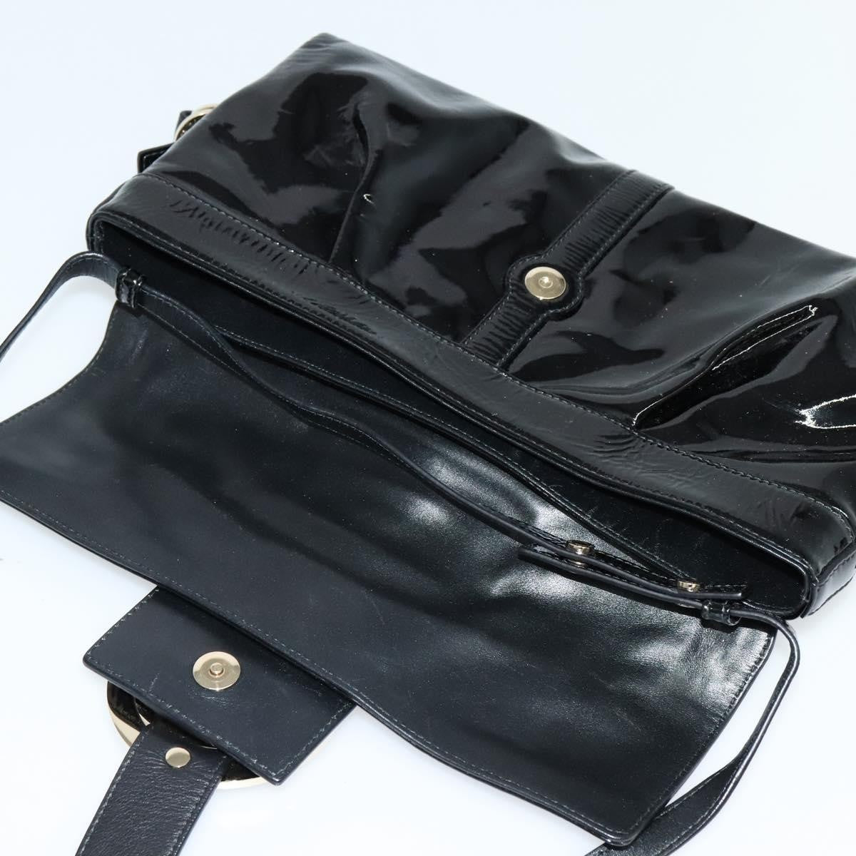 Bvlgari Chandra Flap Enamel Black Patent_Leather Shoulder Bag Bag (Pre-Owned)