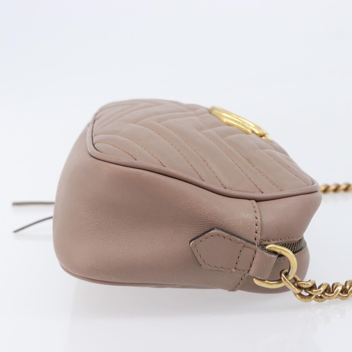 Gucci Gg Marmont Matelasse Leather Beige Leather Shoulder Bag Bag (Pre-Owned)