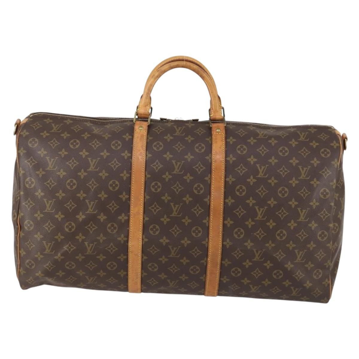 Louis Vuitton Keepall Bandouliere Monogram Canvas Brown Canvas Travel Bag Bag (Pre-Owned)