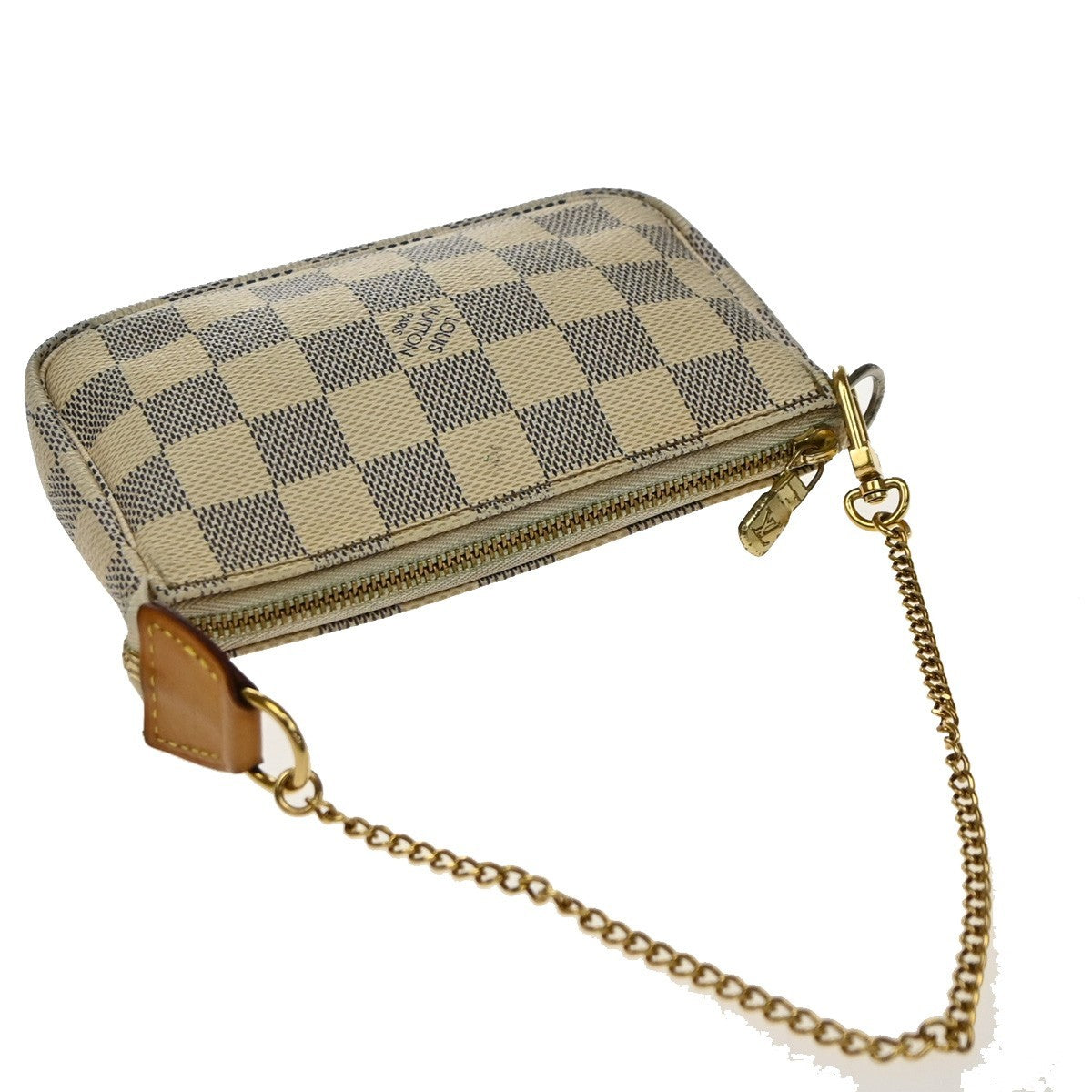 Louis Vuitton Mini Pochette Accessoires Damier Canvas White Canvas Clutche & Pouche Bag (Pre-Owned)