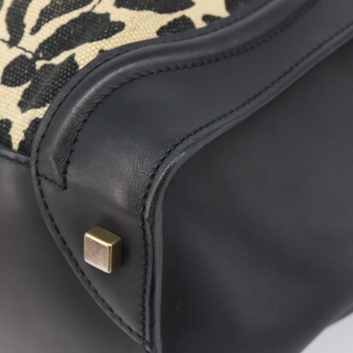 Celine Luggage Printed Canvas And Leather Black Leather Handbag (Pre-Owned)