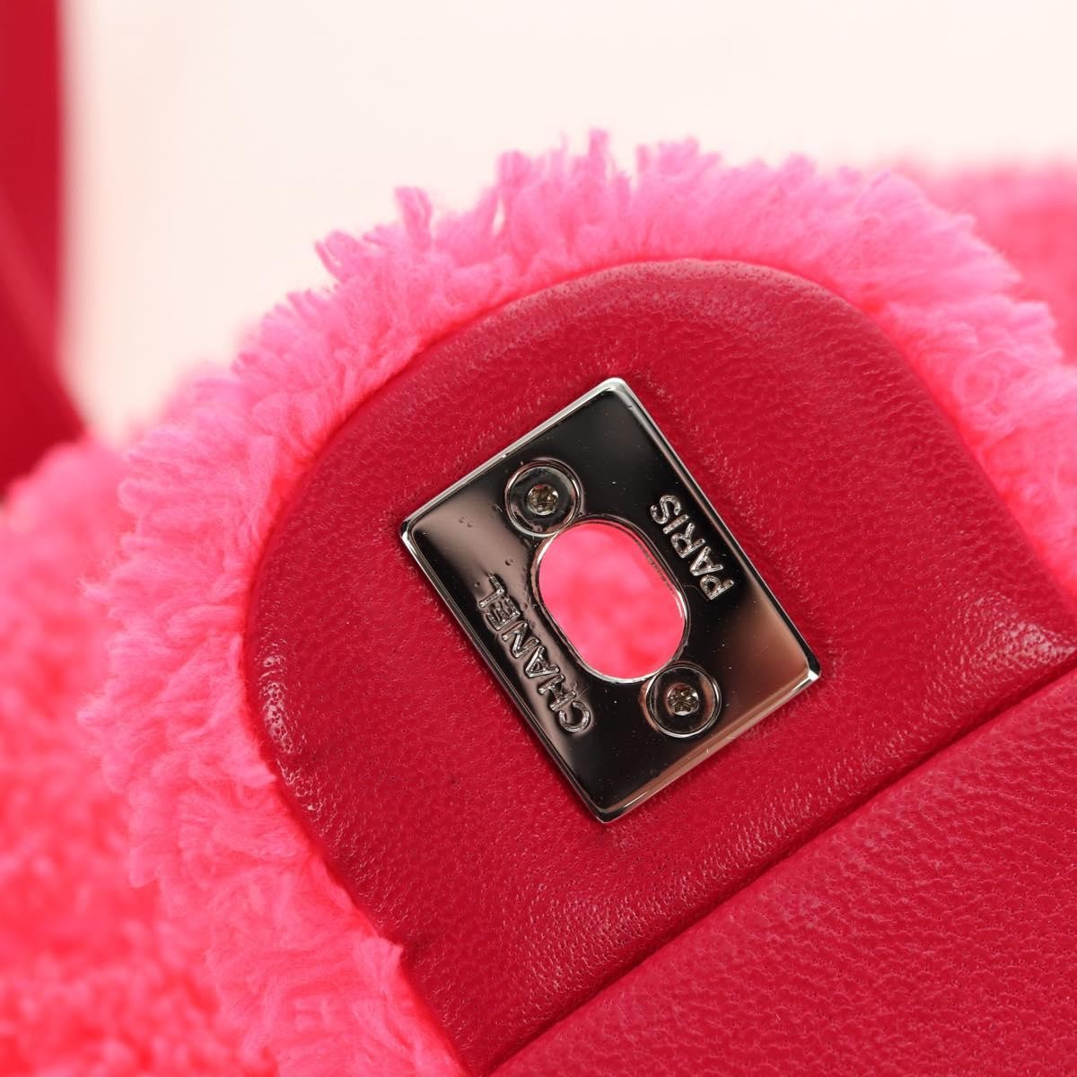 Chanel Coco Beach Quilted Terry Cloth Pink Faux_Fur Backpack Bag (Pre-Owned)