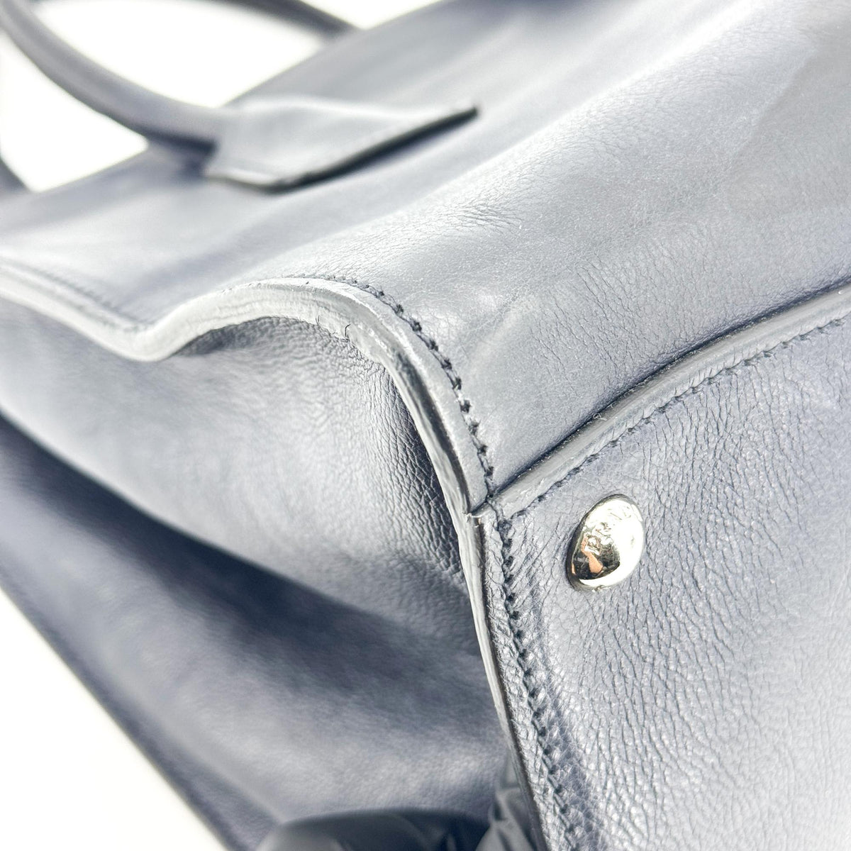 Prada Twin Pocket Convertible Leather Black Leather Tote Bag Bag (Pre-Owned)