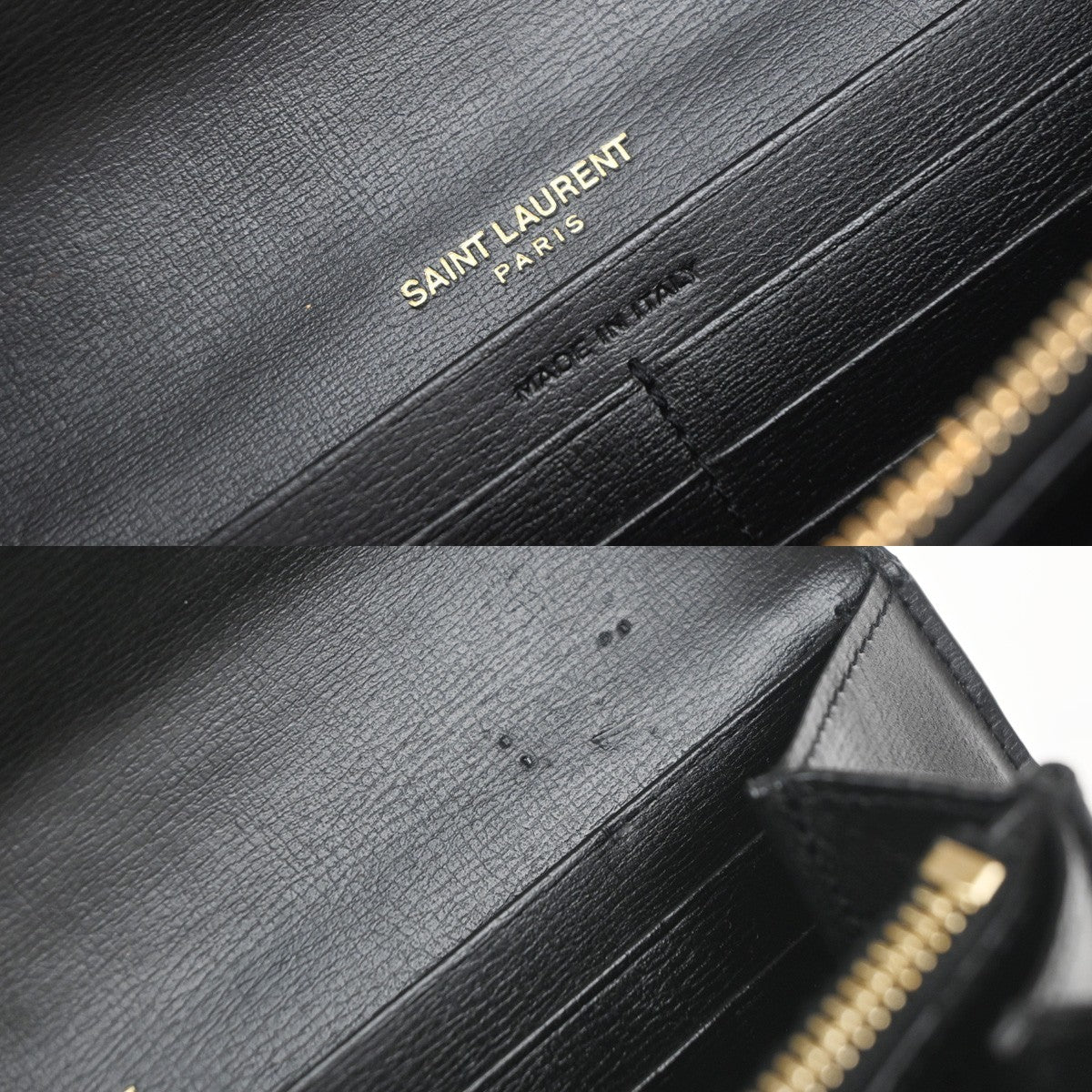 Saint Laurent Bellechasse Flap Leather Black Leather Wallets Accessory (Pre-Owned)