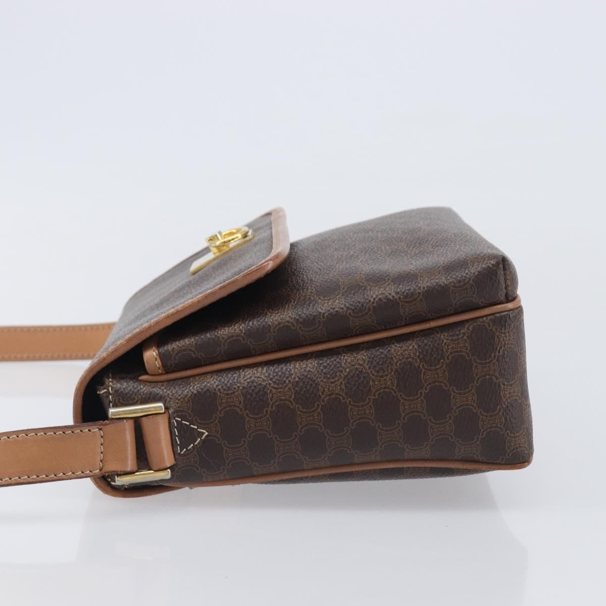 Celine Macadam Shoulder Canvas Brown Canvas Crossbody Bag Bag (Pre-Owned)