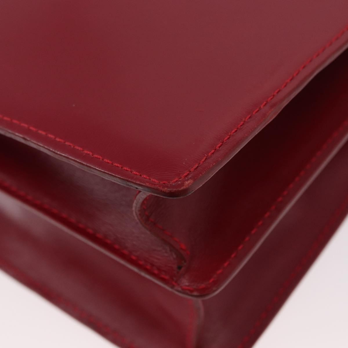 Bvlgari Top Handle Leather Red Leather Handbag (Pre-Owned)