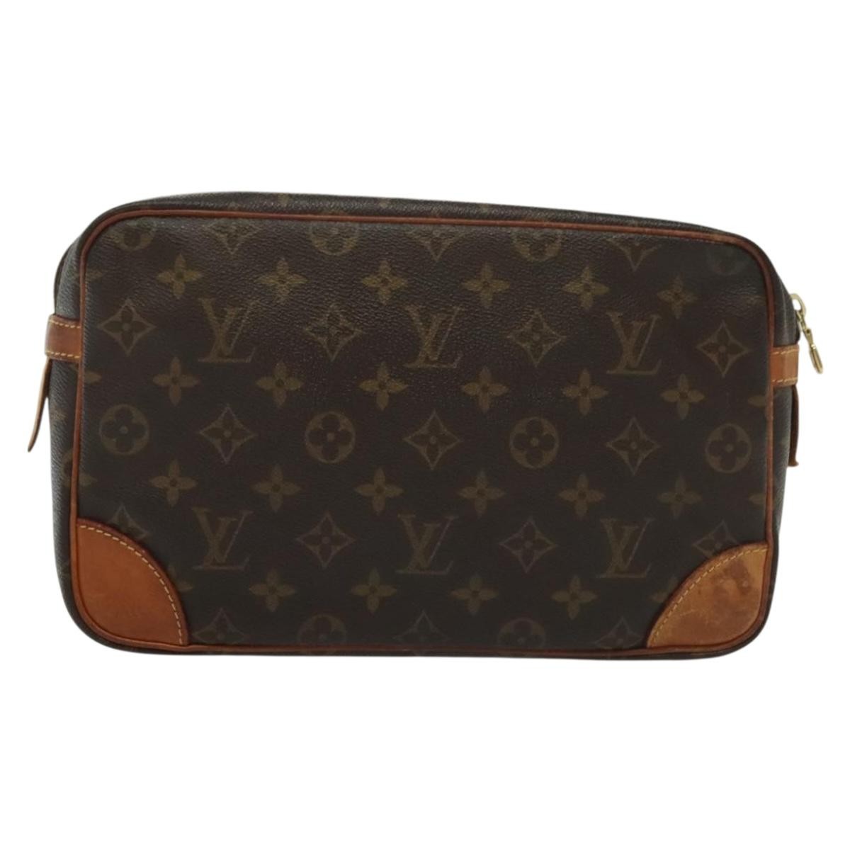 Louis Vuitton Compiegne Canvas Brown Canvas Clutche & Pouche Bag (Pre-Owned)