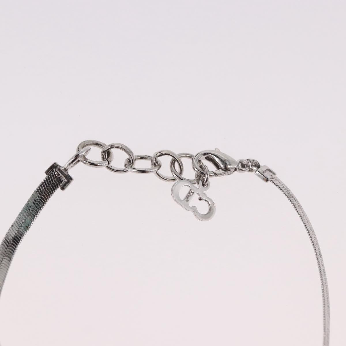 Christian Dior Vintage Ribbon Bow Snake Chain Metal Silver Metal Bracelet Jewelry (Pre-Owned)