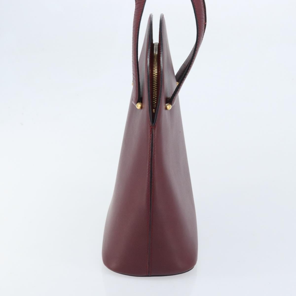 Cartier Vintage Must De Cartier Leather Burgundy Leather Handbag (Pre-Owned)