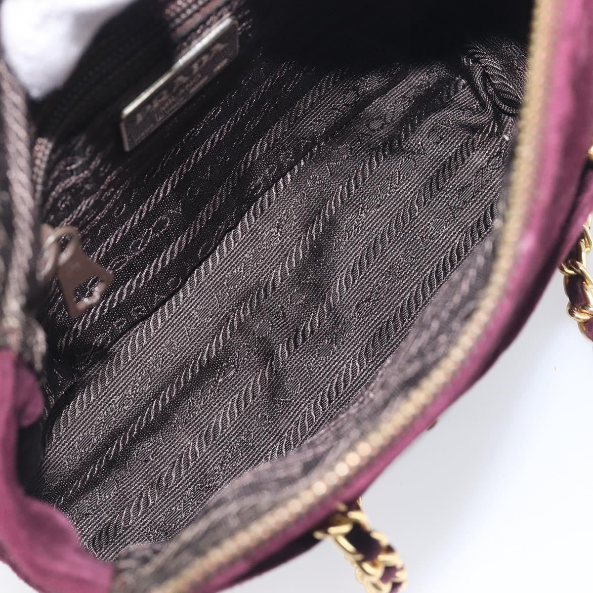 Prada Vintage Chain Flap Suede Burgundy Suede Shoulder Bag Bag (Pre-Owned)