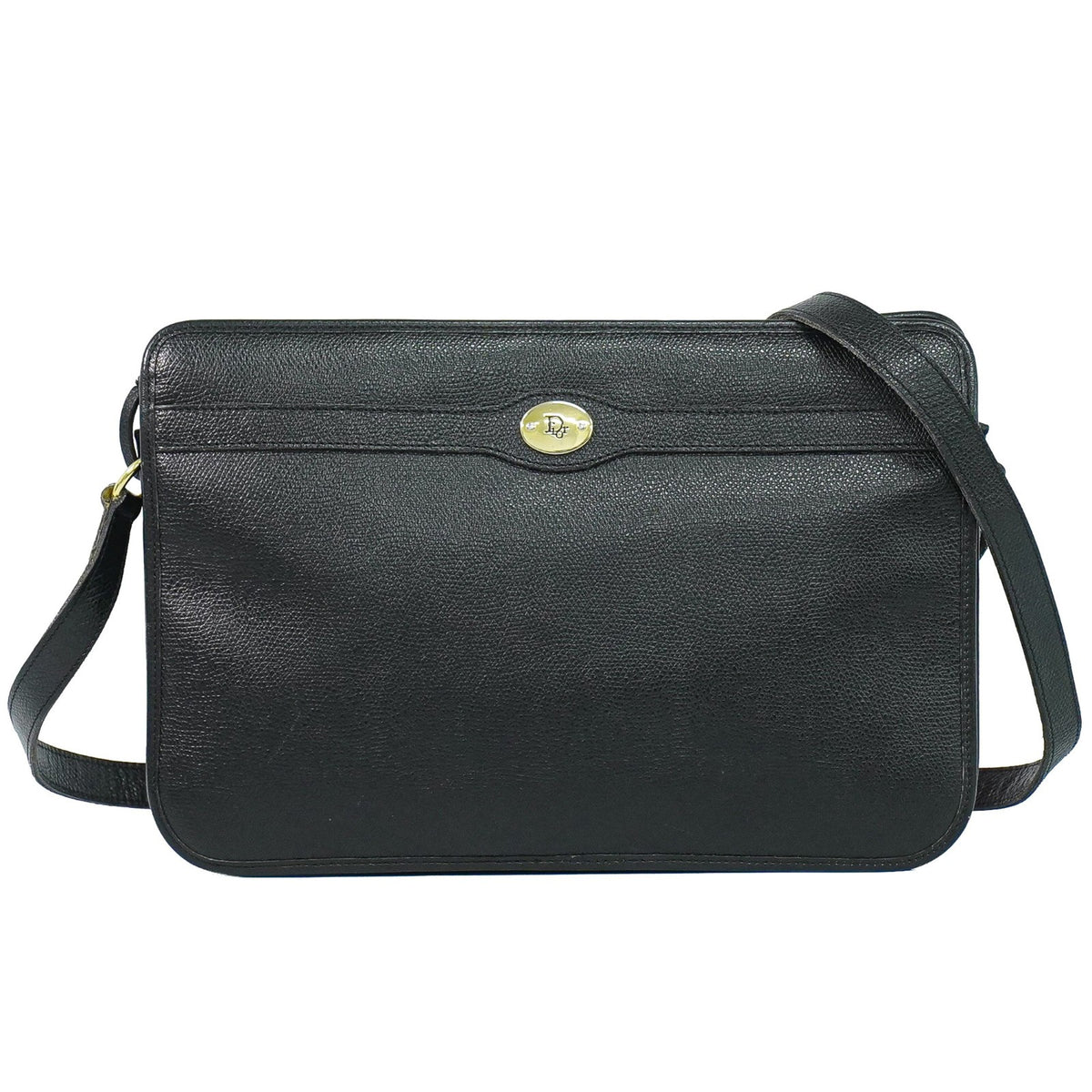 Christian Dior Shoulder Leather Black Leather Shoulder Bag Bag (Pre-Owned)
