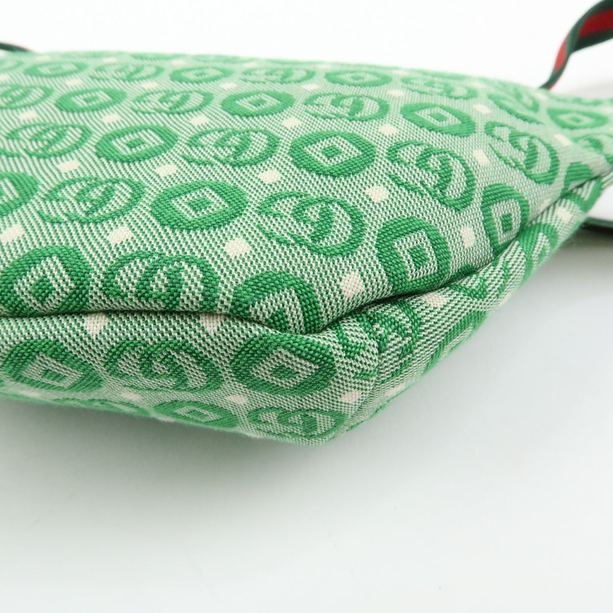 Gucci Children's Belt Printed Gg Coated Canvas Green Canvas Handbag (Pre-Owned)