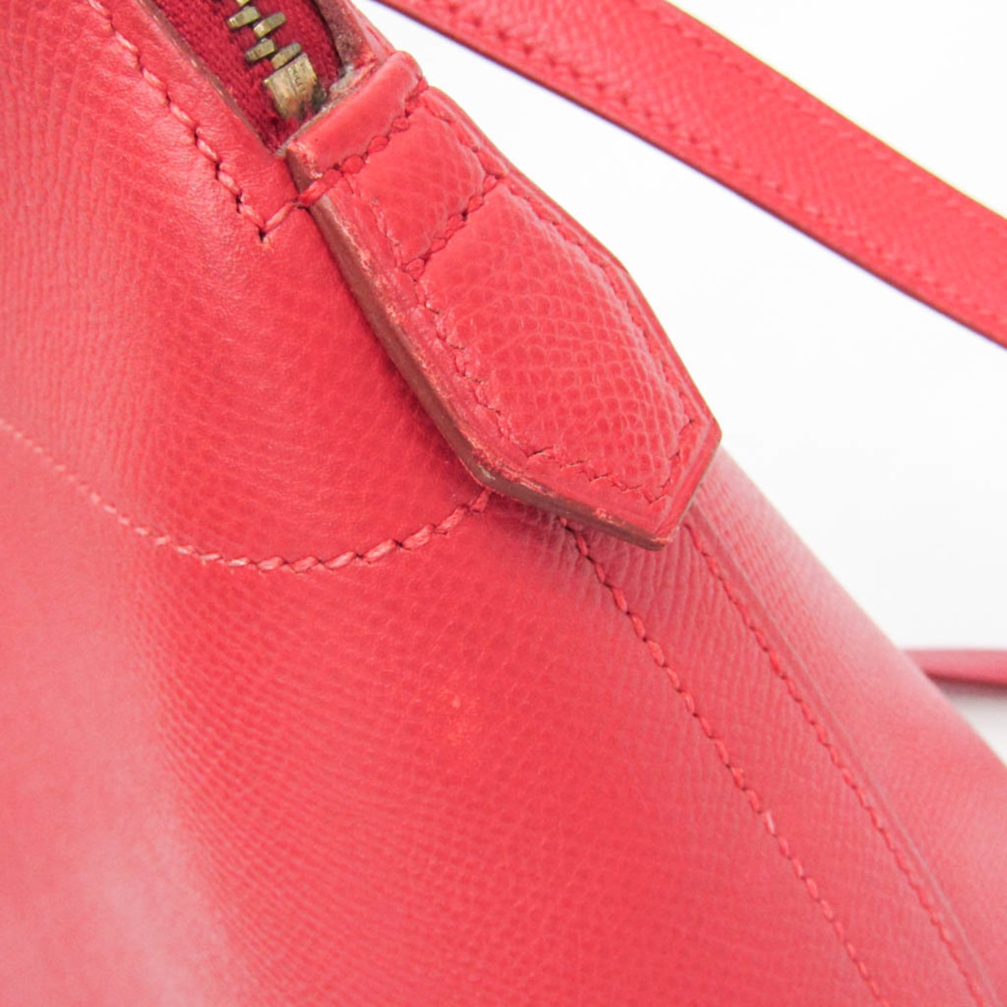Hermes Bolide Courchevel Red Leather Handbag (Pre-Owned)
