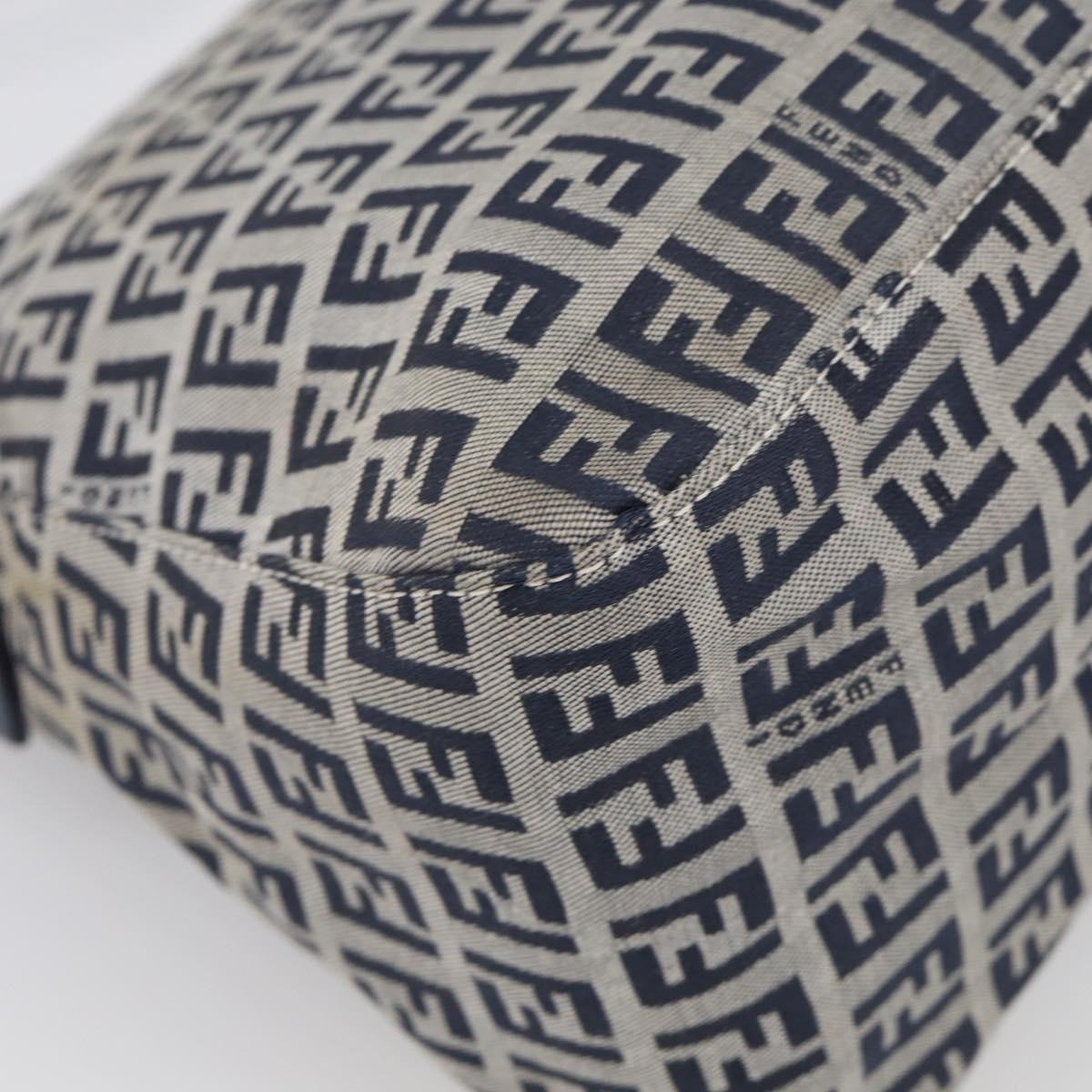 Fendi Fendi Mamma Baguette Monogram Canvas Navy Canvas Handbag (Pre-Owned)