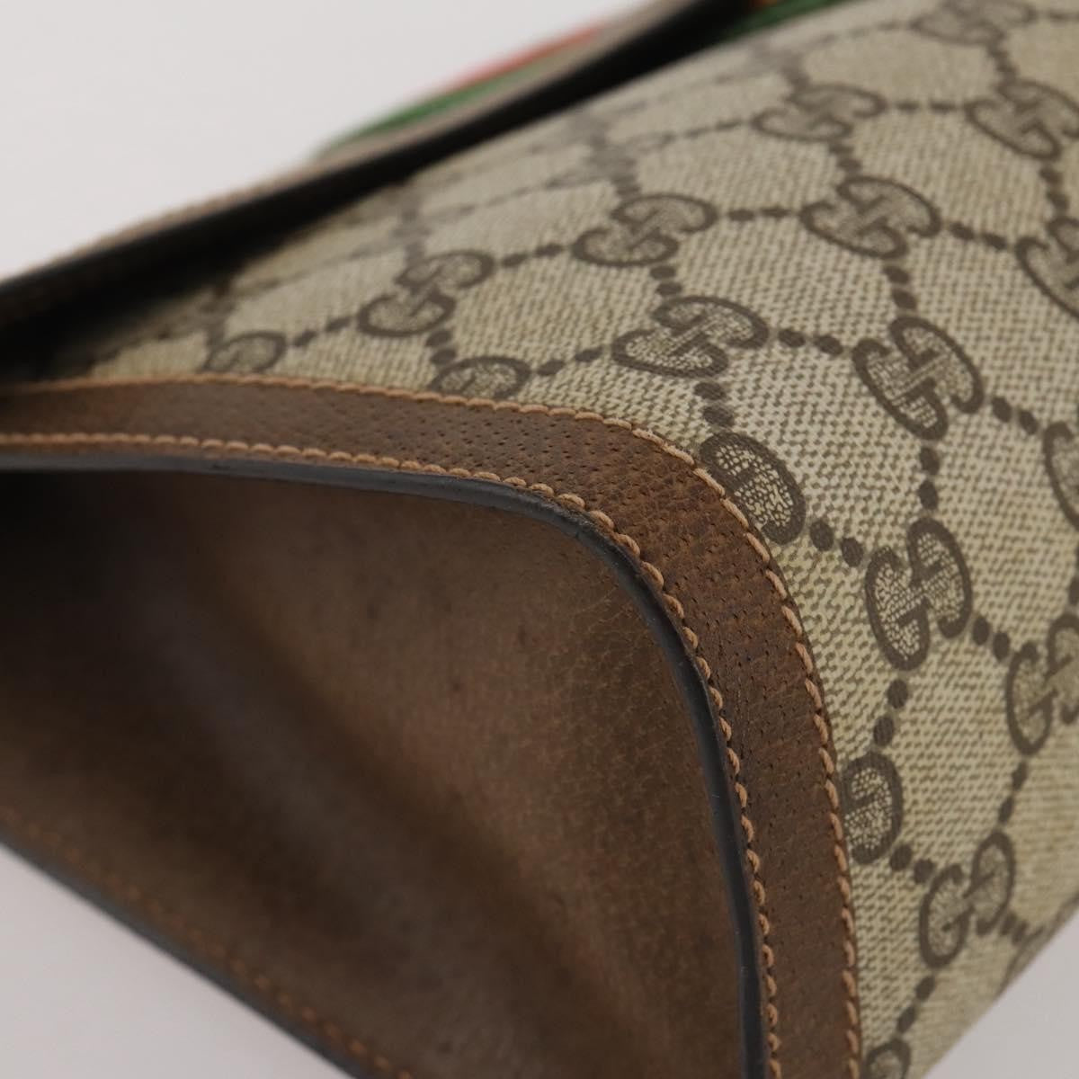 Gucci Vintage Web Flap Clutch Gg Coated Canvas Beige Canvas Clutche & Pouche Bag (Pre-Owned)