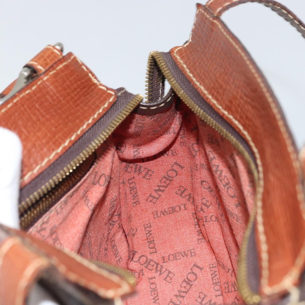 Loewe Anagram Pvc Leather Brown Pvc Shoulder Bag Bag (Pre-Owned)