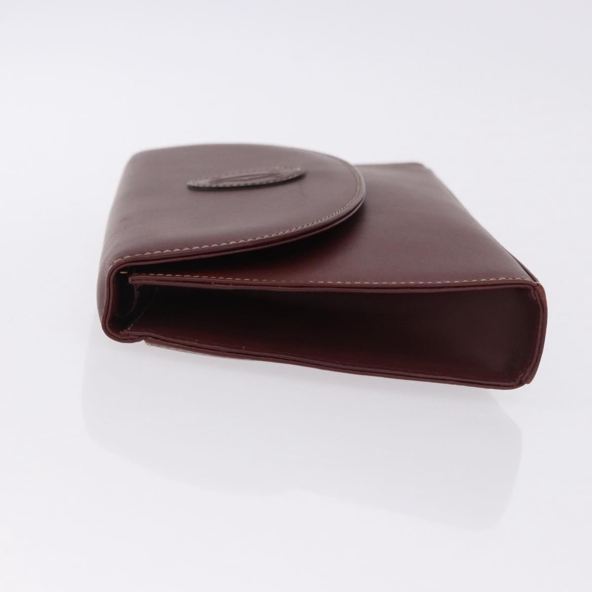 Cartier Must De Cartier Clutch Leather Burgundy Leather Clutche & Pouche Bag (Pre-Owned)