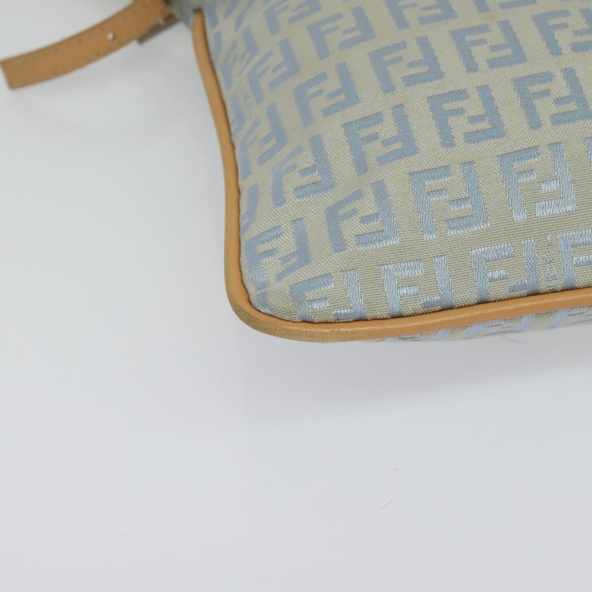 Fendi Vintage Flat Zucchino Canvas Blue Canvas Shoulder Bag Bag (Pre-Owned)
