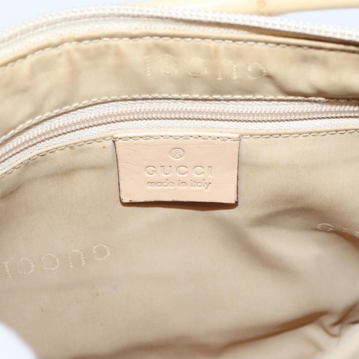 Gucci Bamboo Top Handle Gg Canvas Beige Canvas Handbag (Pre-Owned)