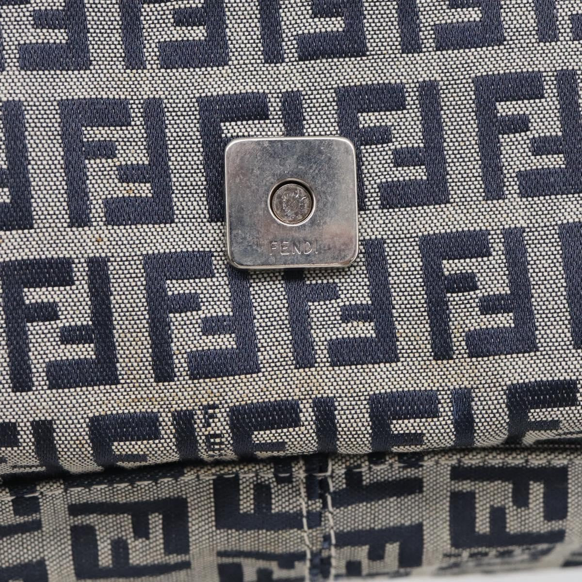 Fendi Fendi Mamma Baguette Monogram Canvas Navy Canvas Handbag (Pre-Owned)