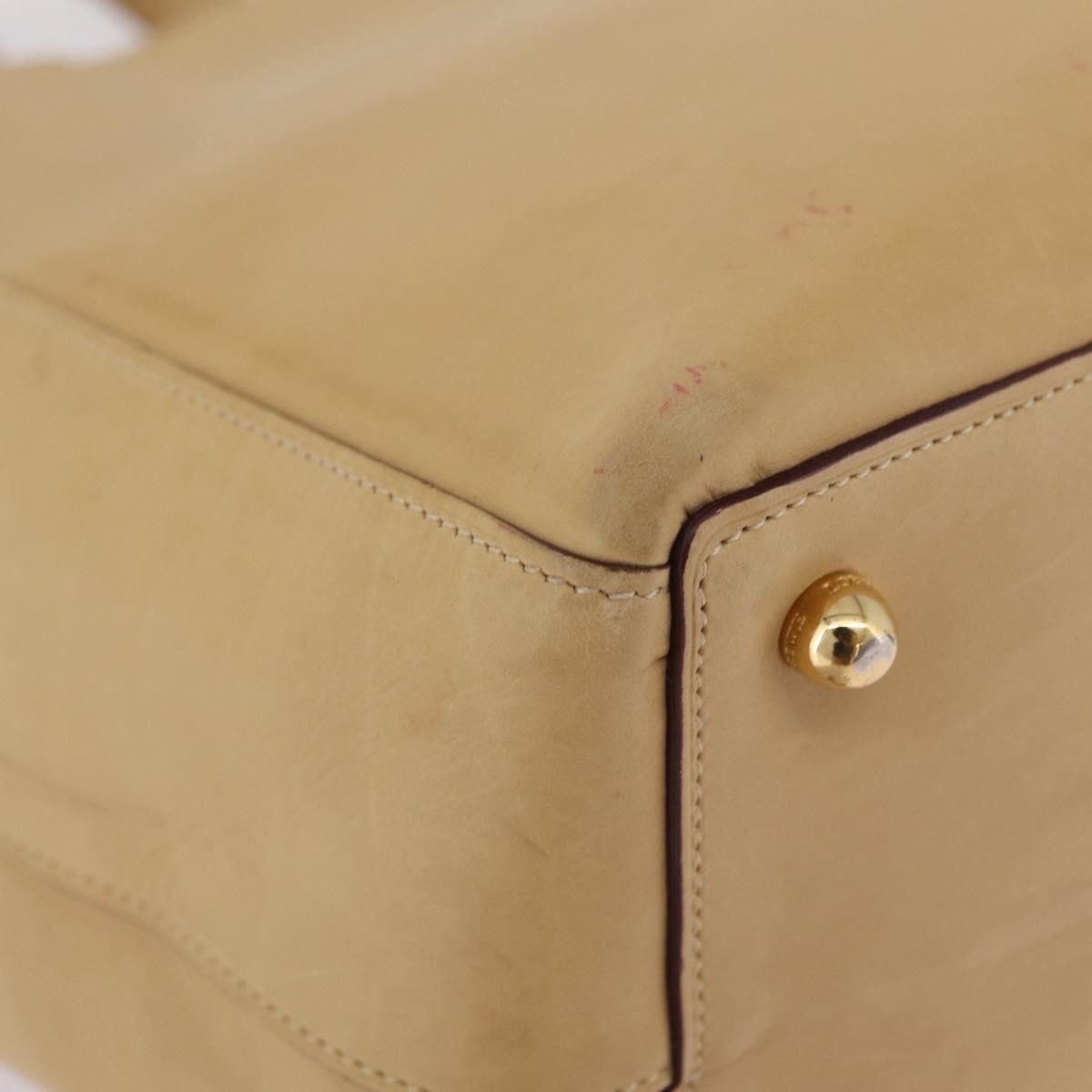 Loewe Papelle Leather Beige Leather Tote Bag Bag (Pre-Owned)