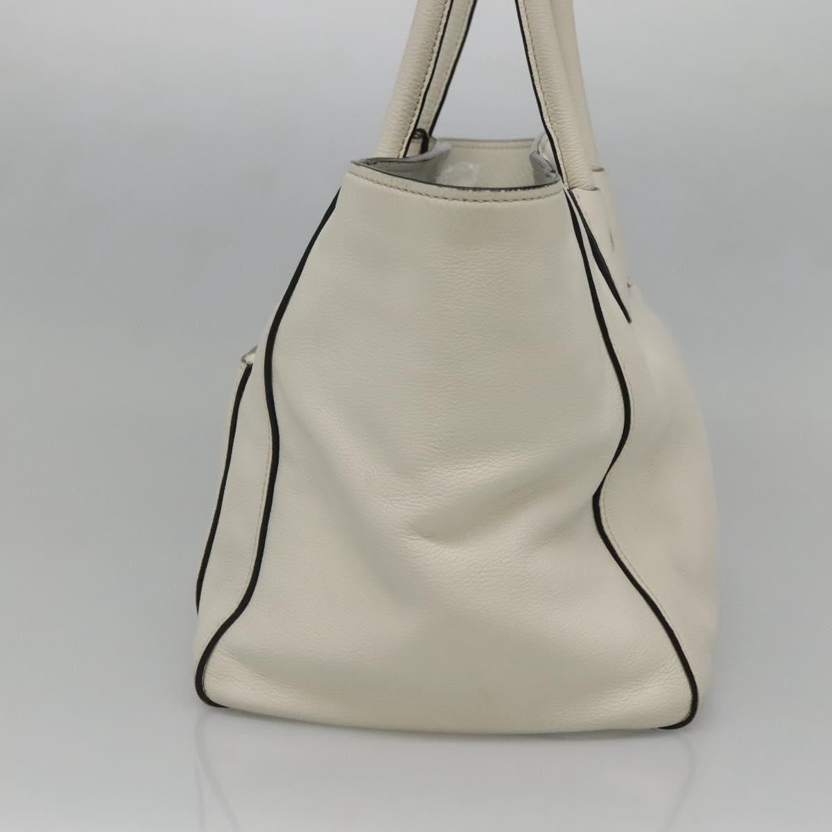 Prada Front Pocket Wing Convertible Tote Vitello Daino White Leather Tote Bag Bag (Pre-Owned)