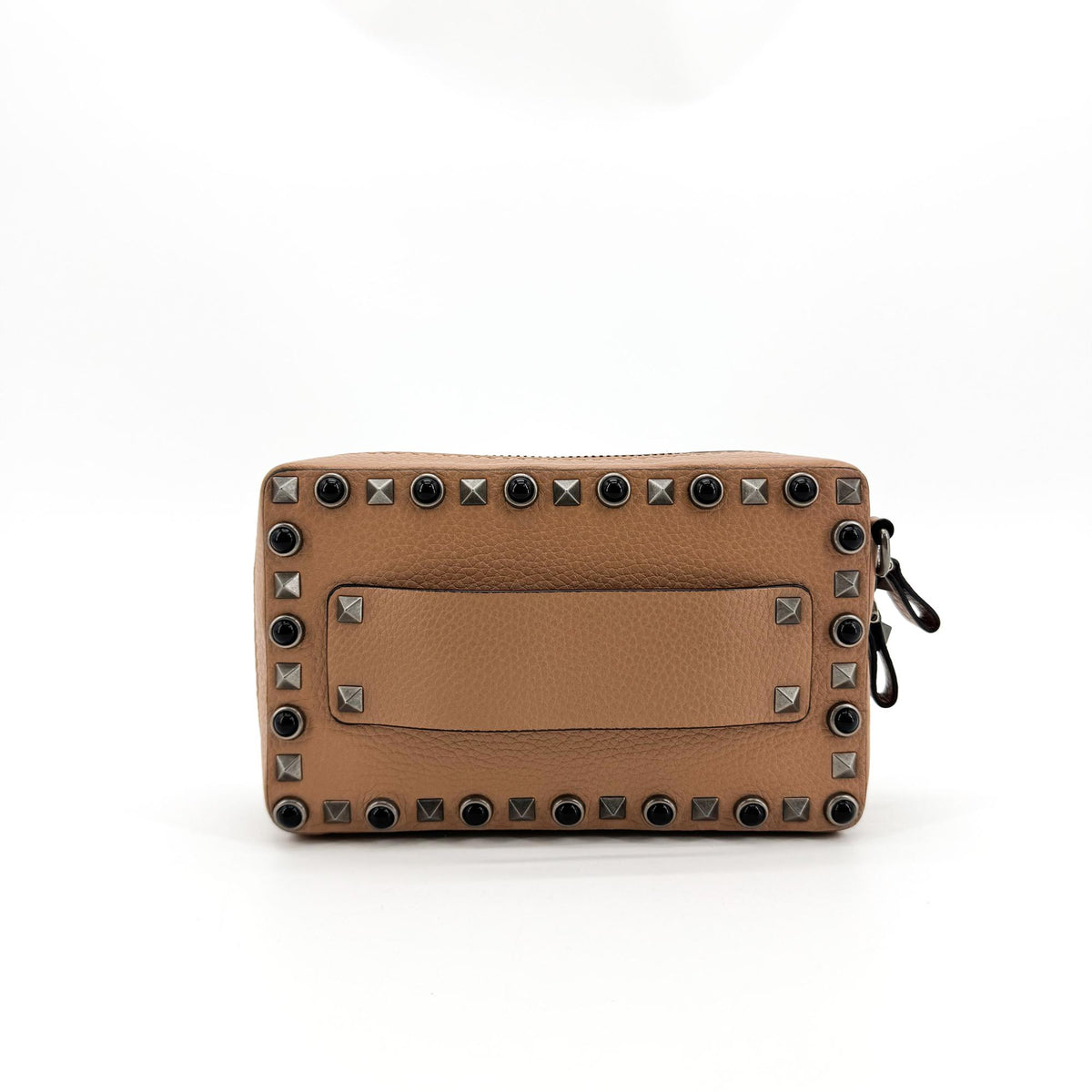 Valentino Garavani Rockstud Chain Camera Leather Brown Leather Crossbody Bag Bag (Pre-Owned)