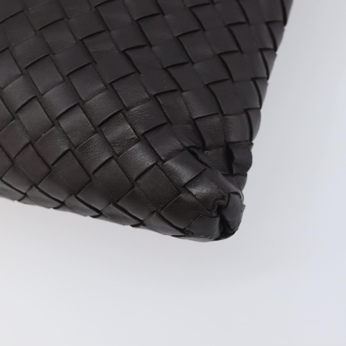 Bottega Veneta Flat Messenger Intrecciato Nappa Black Leather Handbag (Pre-Owned)