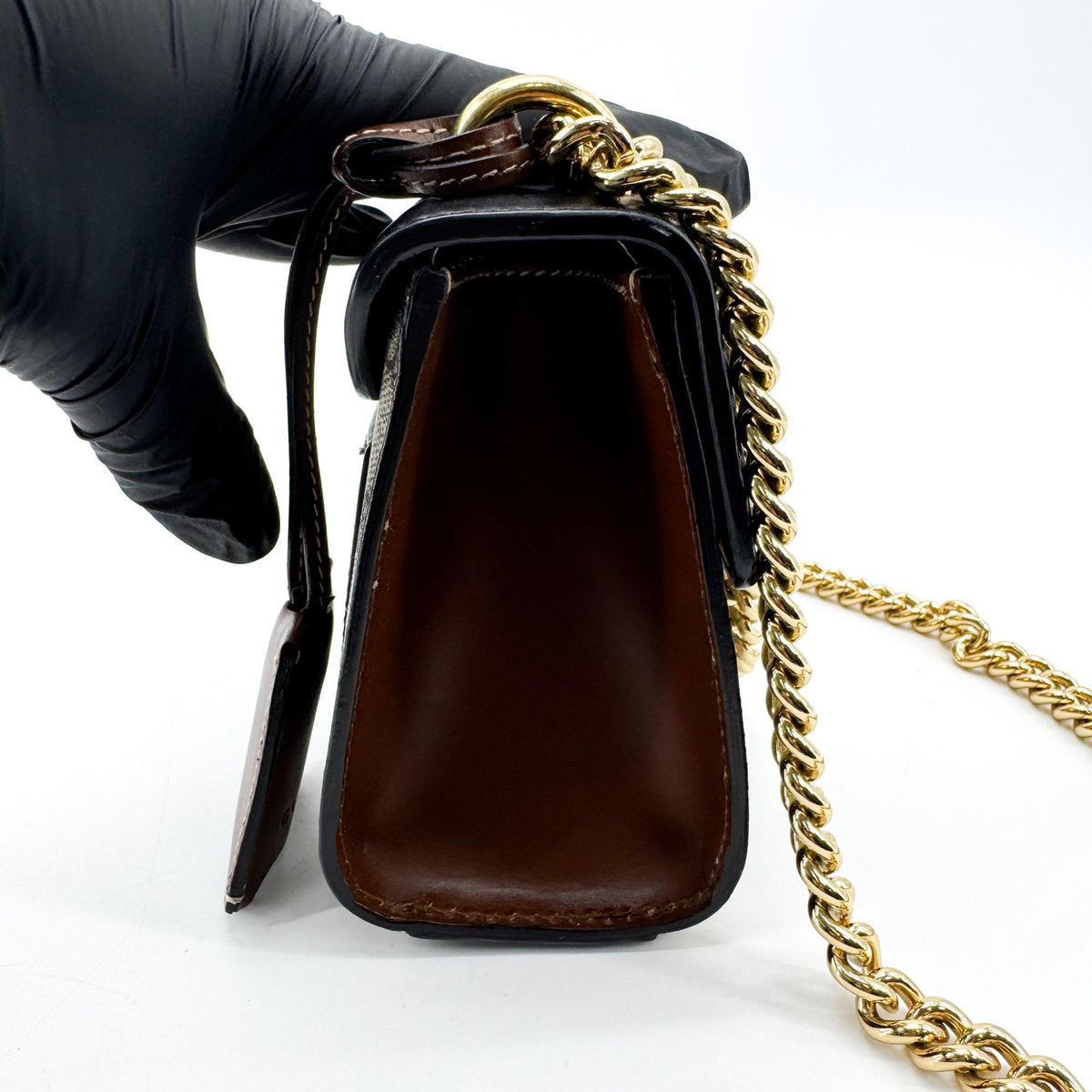 Gucci Padlock Gg Coated Canvas And Leather Brown Canvas Shoulder Bag Bag (Pre-Owned)