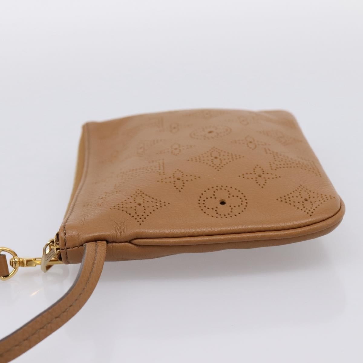 Louis Vuitton Selene Pochette Mahina Leather Camel Leather Clutche & Pouche Bag (Pre-Owned)