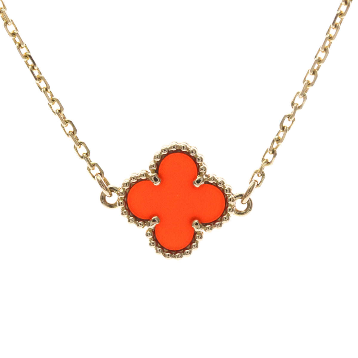 Van Cleef & Arpels Sweet Alhambra 18K Rose Gold And Carnelian Gold Pink_Gold Bracelet Jewelry (Pre-Owned)