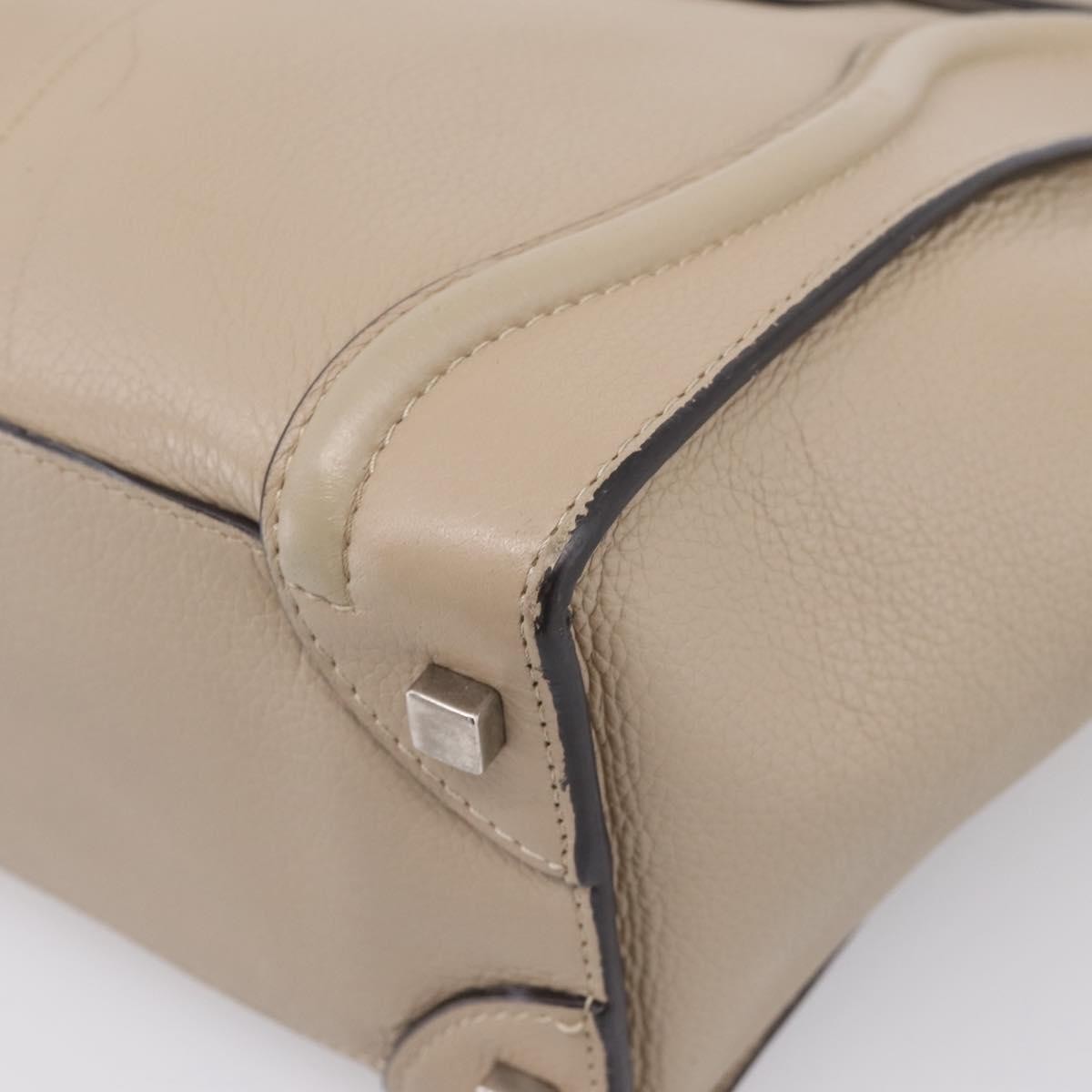 Celine Luggage Grainy Leather Beige Leather Handbag (Pre-Owned)