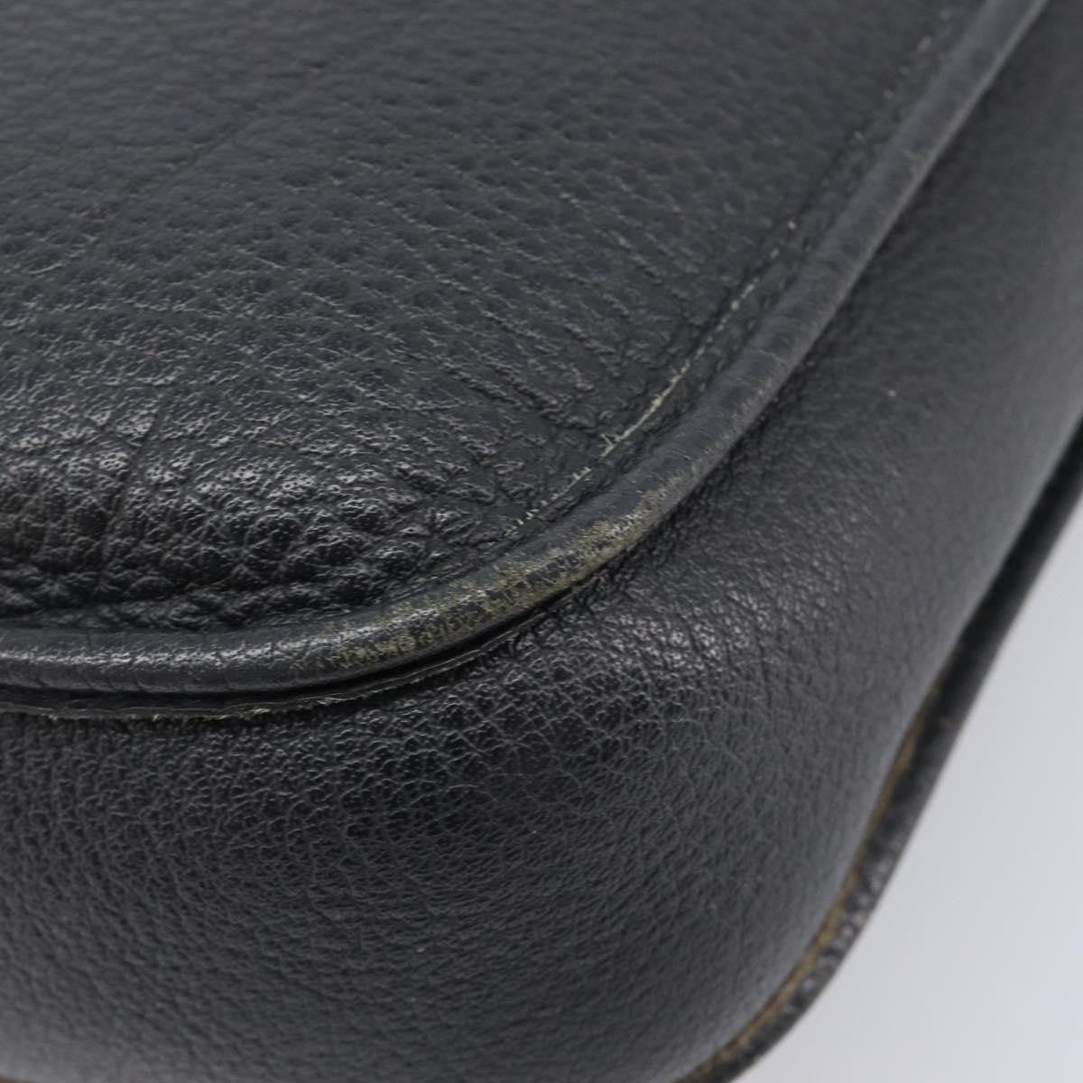 Hermes Evelyne Bag Gen I Clemence Black Leather Handbag (Pre-Owned)