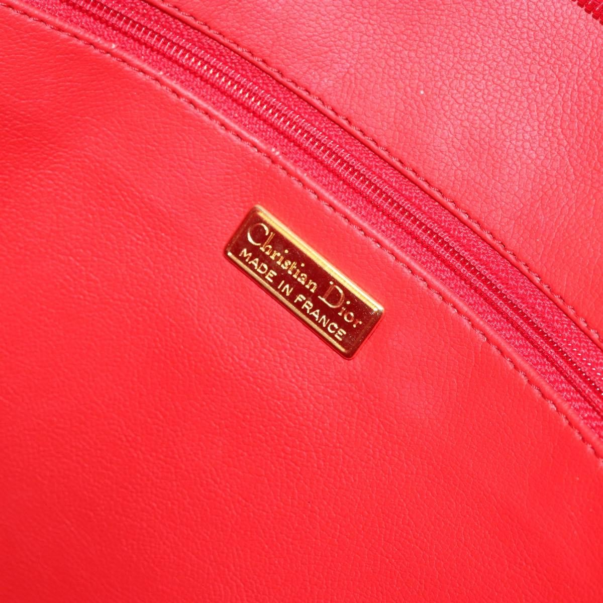 Christian Dior Vintage Tote Leather Red Leather Tote Bag Bag (Pre-Owned)