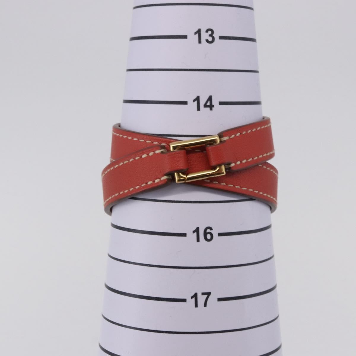 Hermes Rivale Double Tour Leather Red Leather Bracelet Jewelry (Pre-Owned)