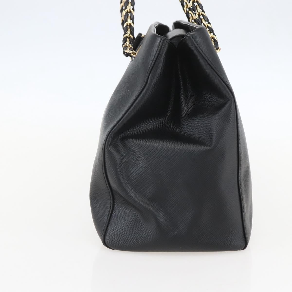 Salvatore Ferragamo Vala Chain Leather Black Leather Shoulder Bag Bag (Pre-Owned)