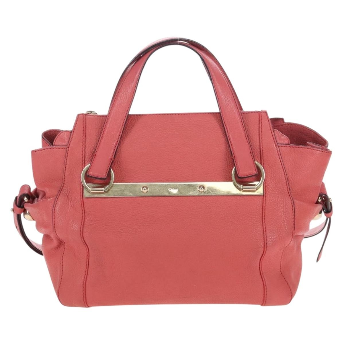 Chloe Bridget Convertible Satchel Leather Pink Leather Handbag (Pre-Owned)