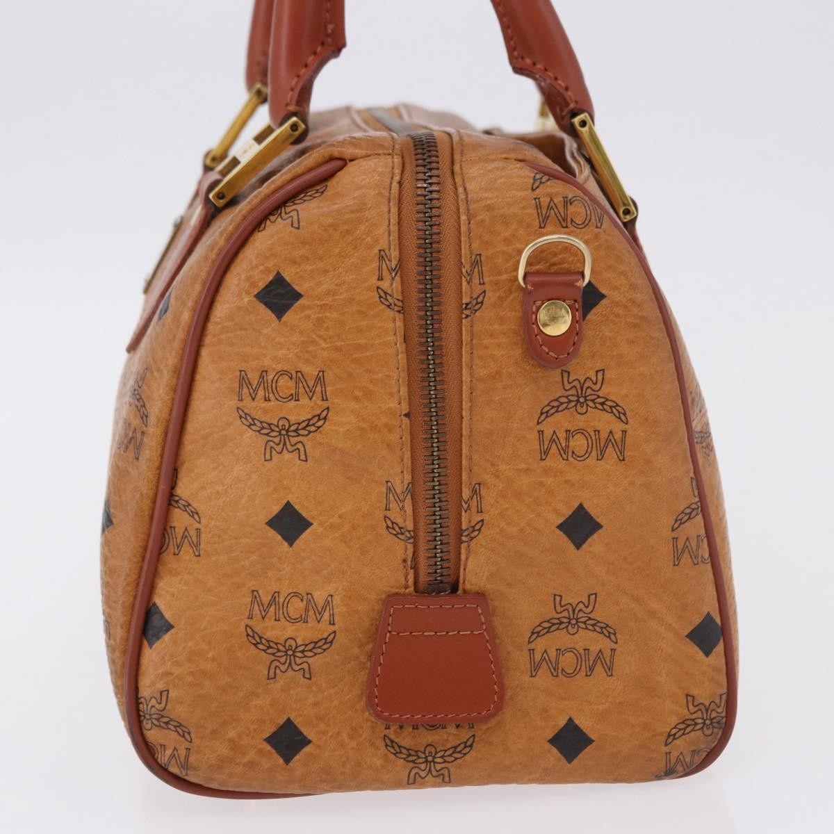 MCM Visetos Logogramme Leather Brown Leather Handbag (Pre-Owned)