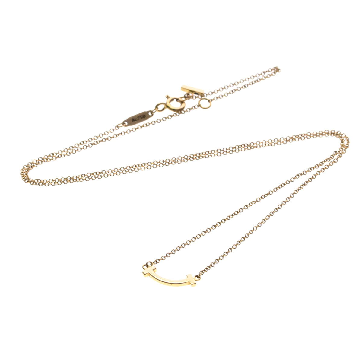 Tiffany & Co. T Smile Pendant 18K Rose Gold Pink Pink_Gold Necklace Jewelry (Pre-Owned)