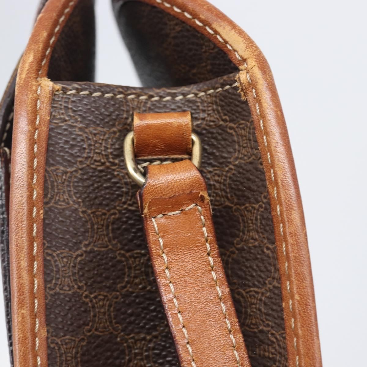 Celine Macadam Shoulder Canvas Brown Canvas Crossbody Bag Bag (Pre-Owned)